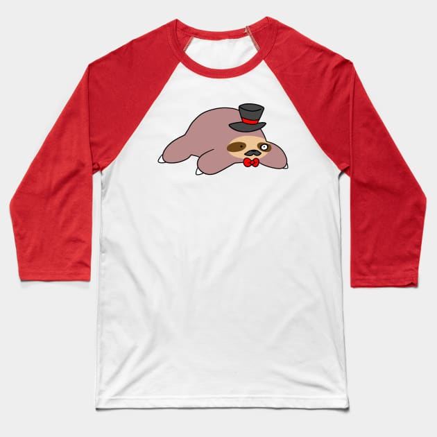 Dapper Sloth Baseball T-Shirt by saradaboru